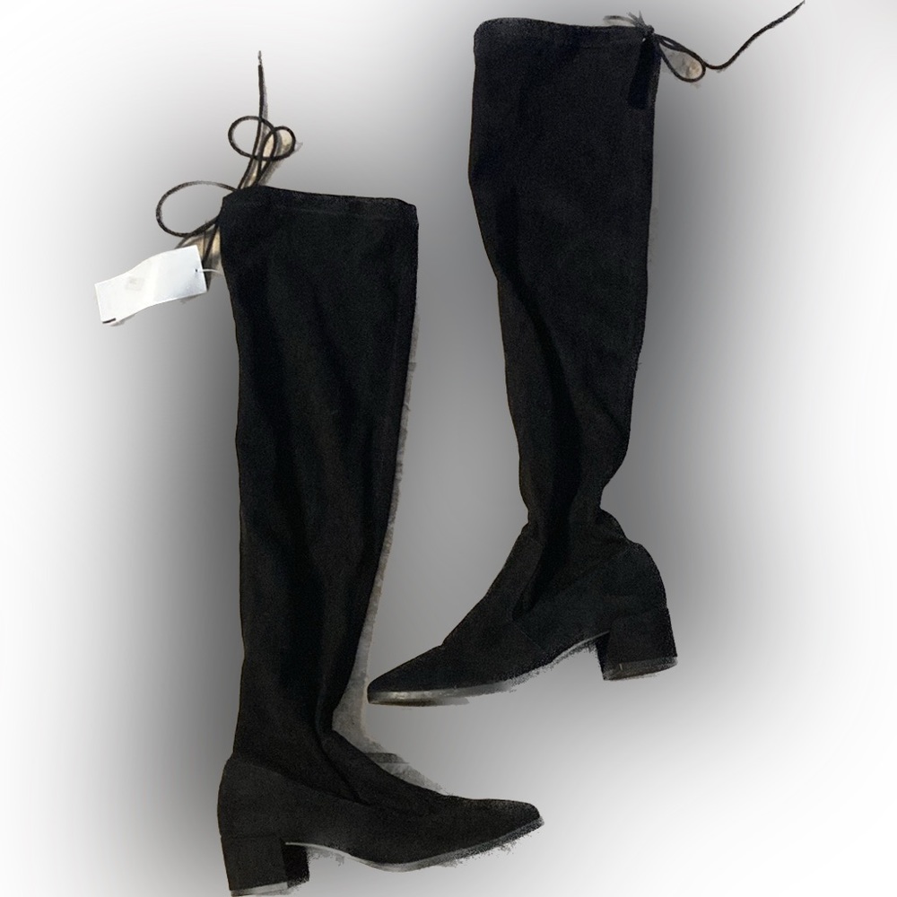 Chinese laundry faux  suede black over the knee boots. Size 37/6.5